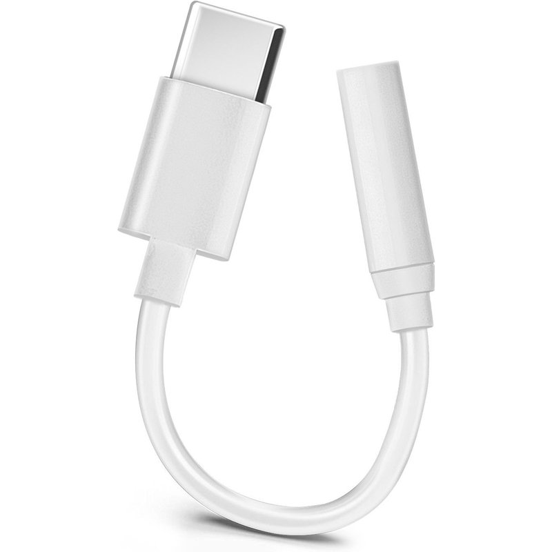 Adaptateur Connecteur USB Type C vers Jack 3.5 mm Audio Femelle Compact - Blanc