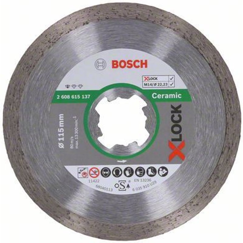 Bosch Disques à tronçonner diamantés X-LOCK Standard for Ceramic 115x22,23x1,6x7,5 - 2608615137