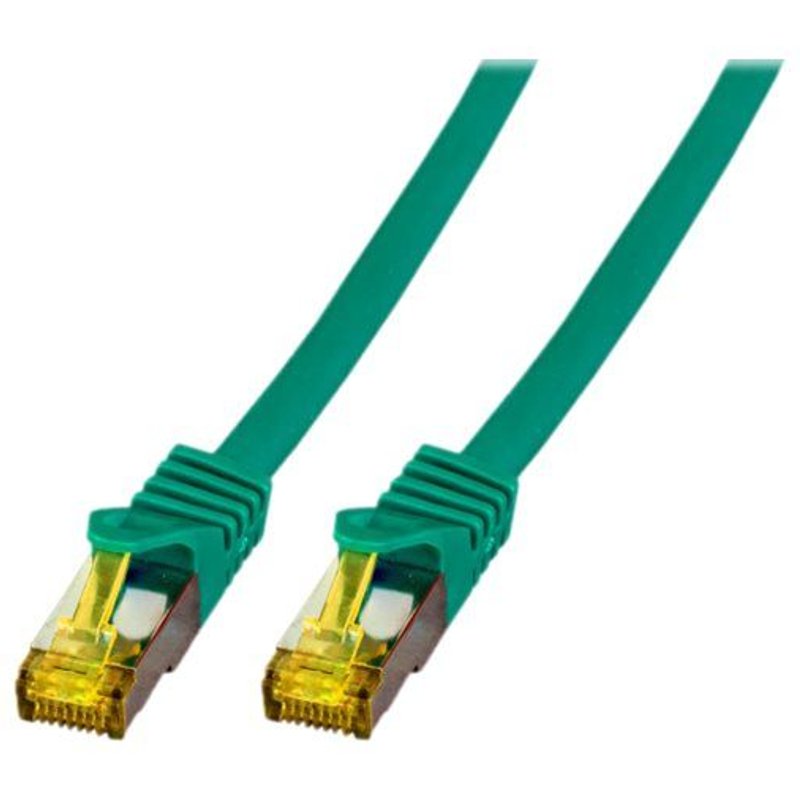 EFB-Elektronik - Cordon de raccordement - RJ-45 (M) pour RJ-45 (M) - 25 cm - SFTP - CAT 7 (câble)/CAT 6a (connecteurs) - sans halogène, moulé - vert