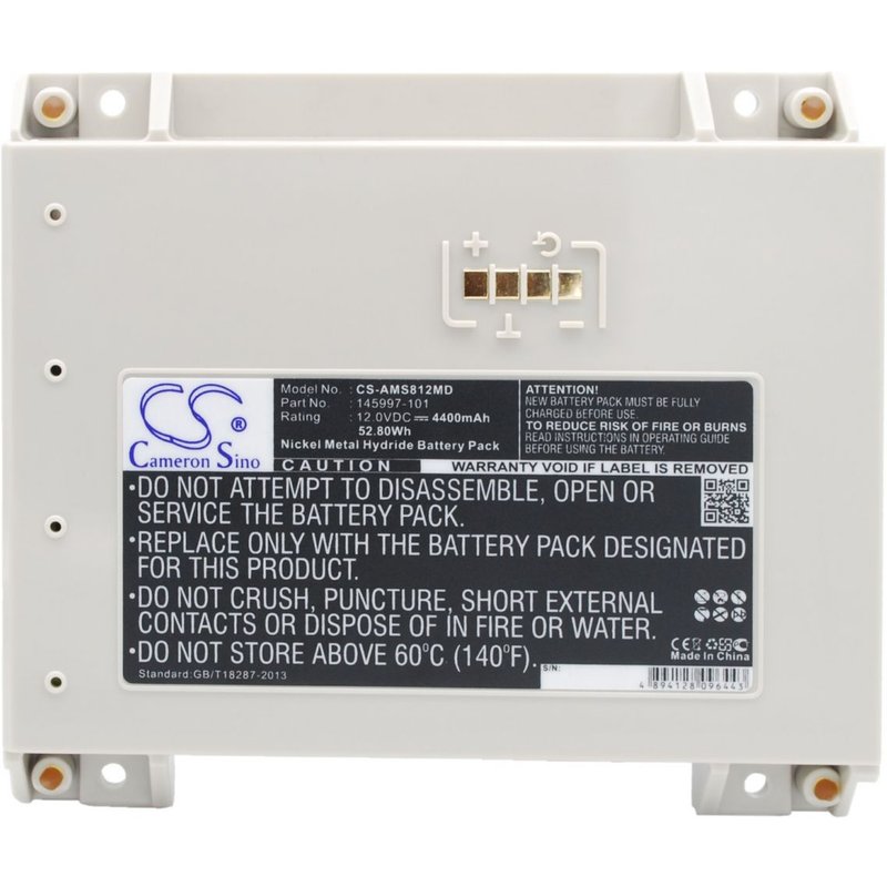 Batterie Ni-MH 12V 4400mAh / 52.80Wh type 145997-101, 145997-101-8000, 49000167, BK-45A10U1A, OM11322, TC10010669 Rev 02 pour 8000, 8000 Medication Safety System, 8001, 8015, 8015 Medication Safety S