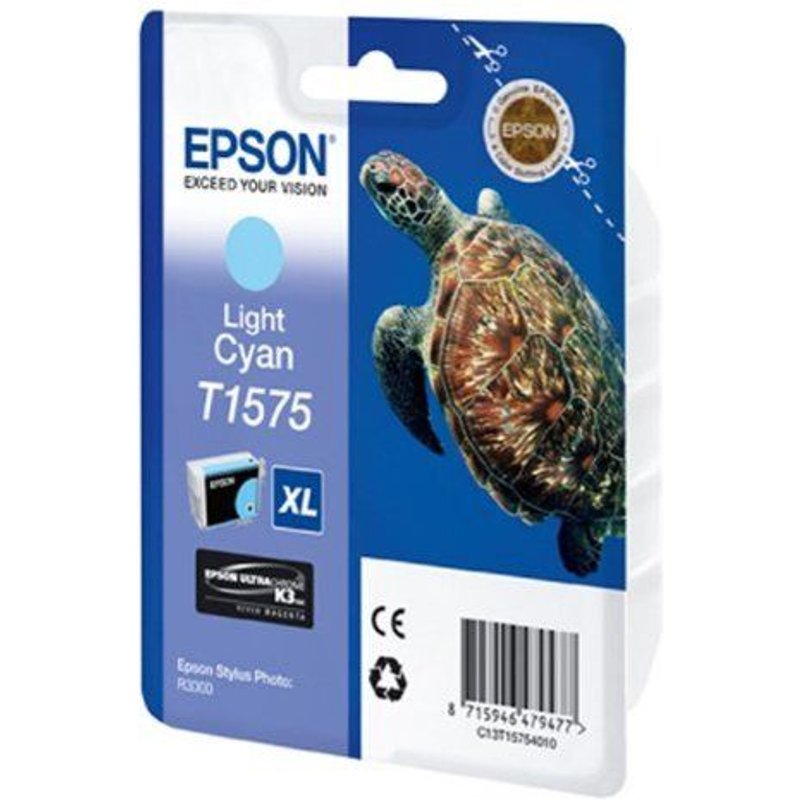 Epson T1575 - 25.9 ml - cyan clair - originale - blister - cartouche d'encre - pour Stylus Photo R3000