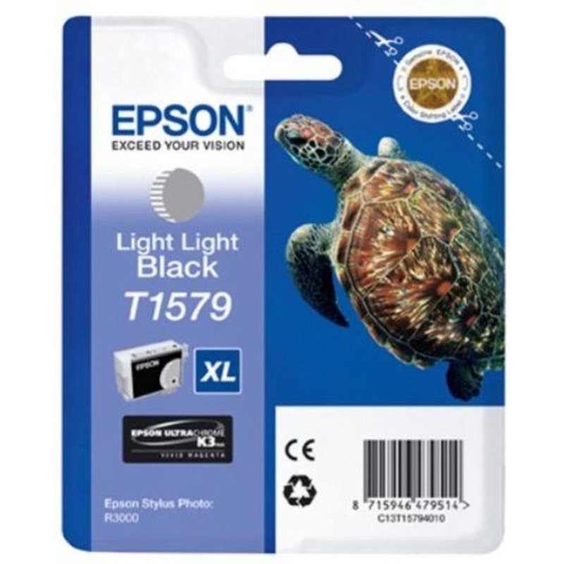 Epson T1579 - 25.9 ml - noir clair - originale - blister - cartouche d'encre - pour Stylus Photo R3000