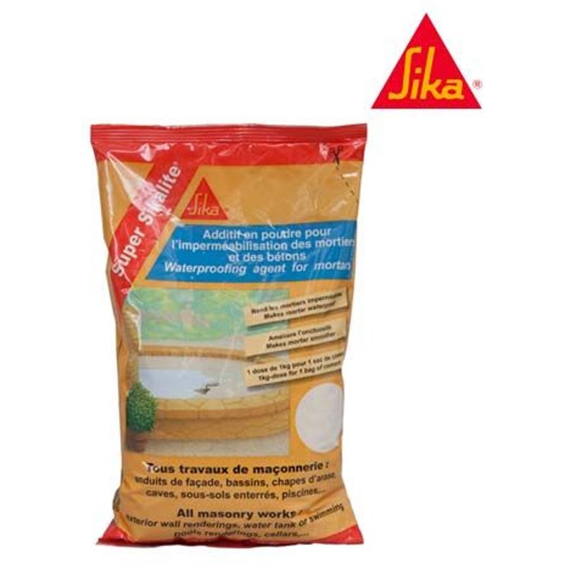 Additif en poudre pour imperméabiliser les mortiers et bétons - SIKA Super Sikalite - Blanc - 1kg