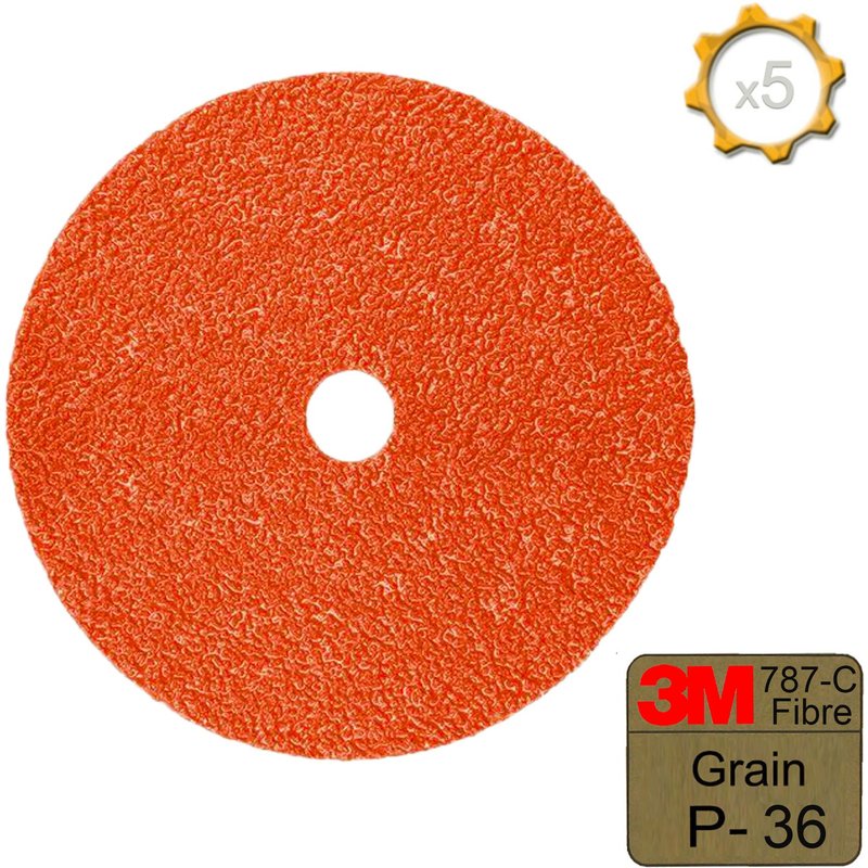 Disque Fibre 3M 787C - diamètre 125 - grain 36Plus x 5