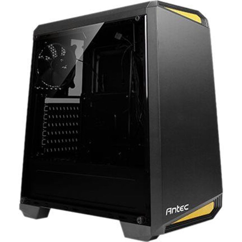 Boitier PC Moyen Tour ATX Antec NX100 avec panneau vitré - Noir/Jaune