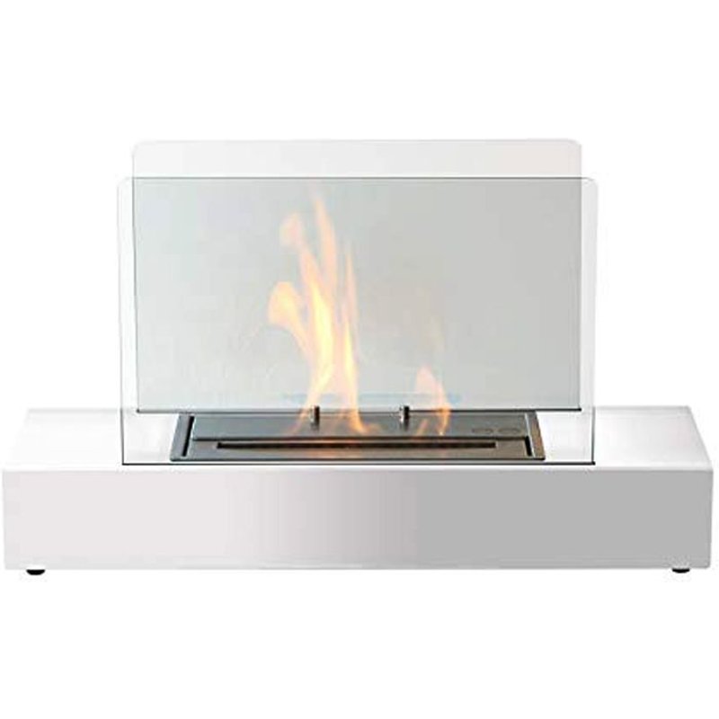 Cheminée au bioéthanol de table 1,5 kW blanche CREMONA