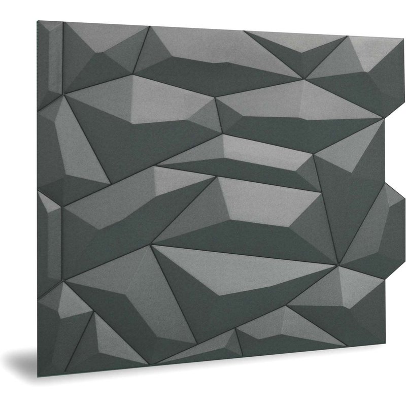 Panneau mural 3D Profhome 3D 705390 Glacier Smoked Gray Panneau décoratif lisse avec un dessin abstrait mate gris 2 m2