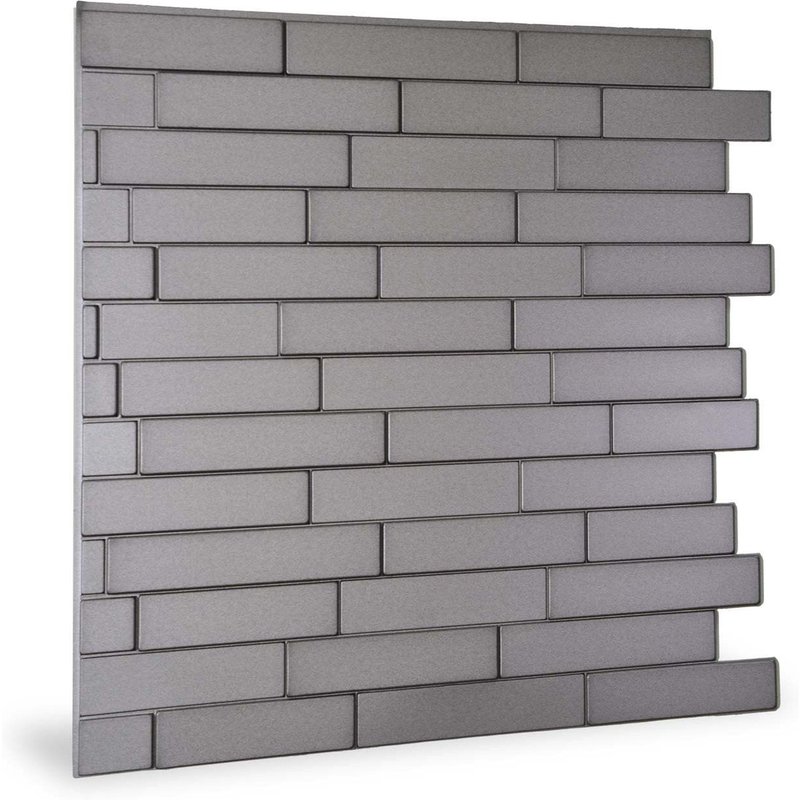 Panneau mural 3D Profhome 3D 705257 Piano Steps Smoked Gray Panneau décoratif lisse d'aspect pierre brillant gris 2 m2