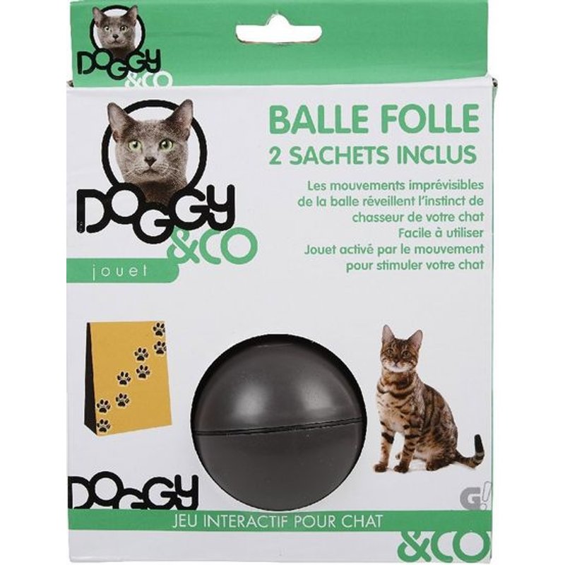 Jeu Intéractif Pour Chat Balle Folle Et 2 Sachets