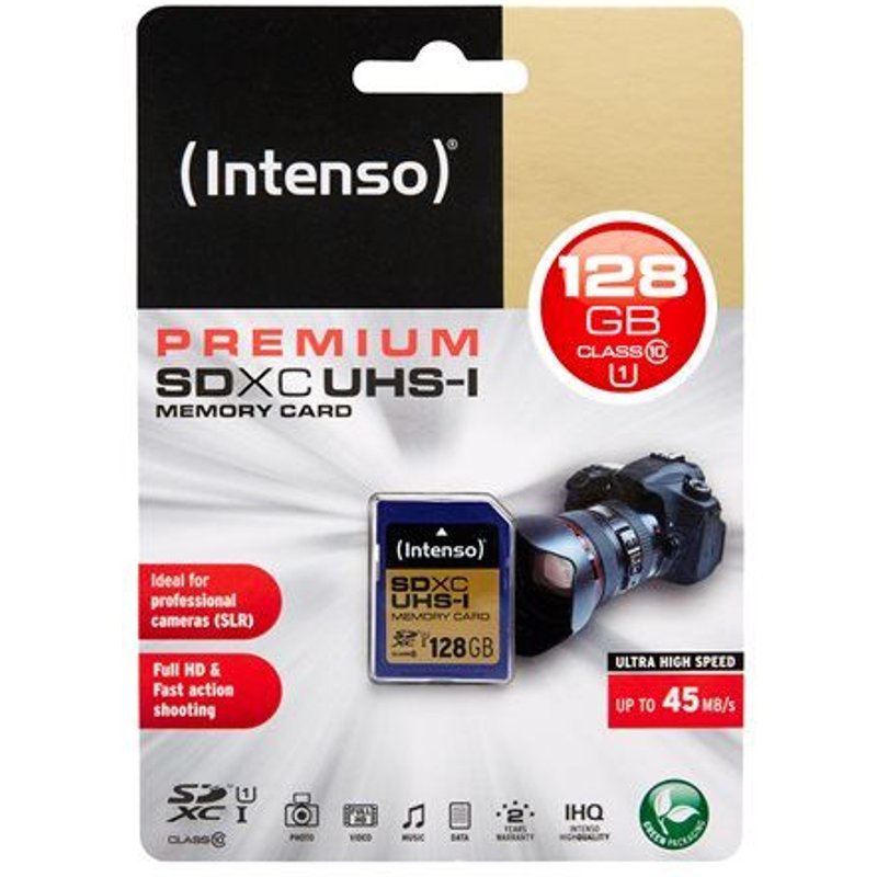 Intenso Premium - Carte mémoire flash - 128 Go - UHS Class 1 / Class10 - SDXC UHS-I