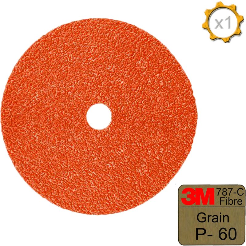 Disque Fibre 3M 787C - diamètre 125 - grain 60Plus