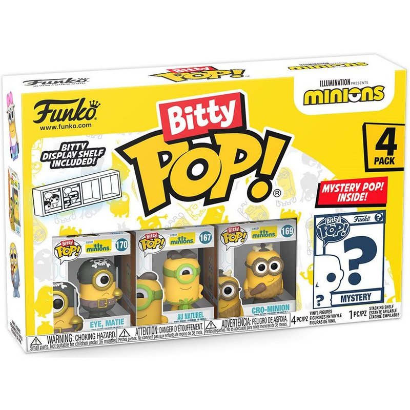 Pack 4 Figurines Bitty Pop! Les Minions Funko