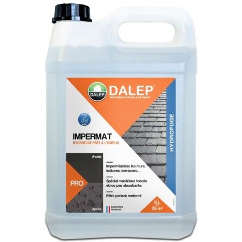 Hydrofuge - matériaux peu absorbants - ne blanchit pas - 5L - Impermat DALEP