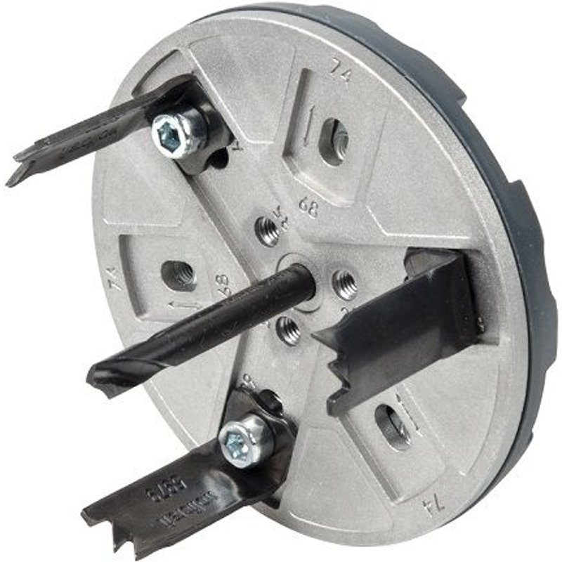 Wolfcraft Trépan réglable pour installations électriques ø 35, 65, 68, 74, 76, 83 mm - 5983000