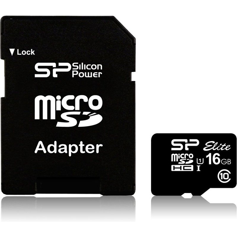 SILICON POWER Elite - Carte mémoire flash (adaptateur microSDHC - SD inclus(e)) - 16 Go - Class 10 - microSDHC UHS-I