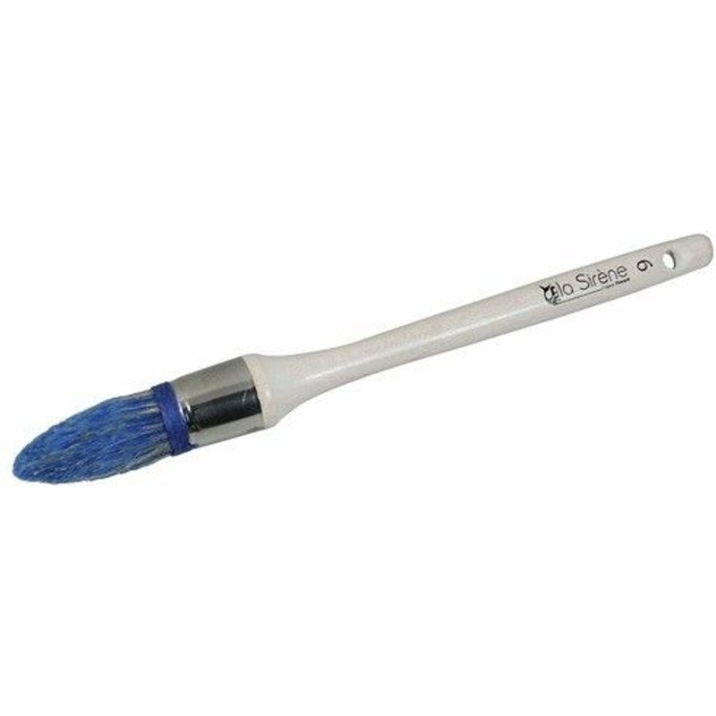 Brosse à rechampir en soie synthétique bleue - diamètre 25 mm - n°4 THÉARD