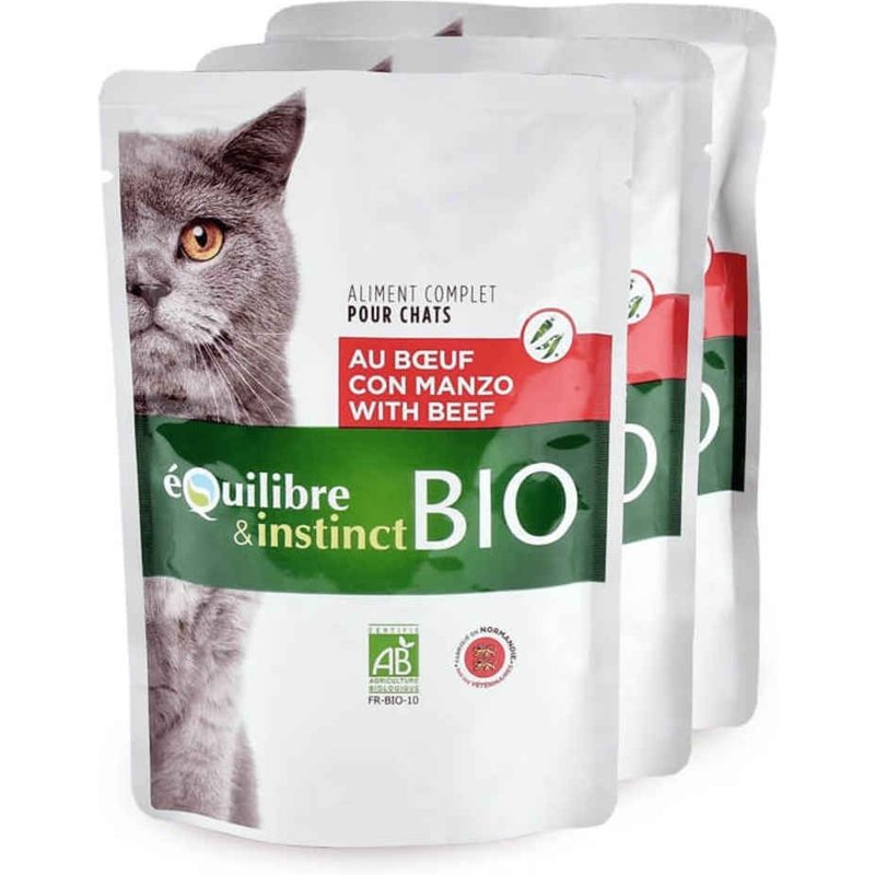 Équilibre & Instinct - Mitonné Bio Au B¿Uf Pour Chat - 100g