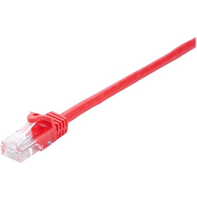 V7 - Cordon de raccordement - RJ-45 (M) pour RJ-45 (M) - 50 cm - UTP - CAT 6 - moulé, sans crochet - rouge