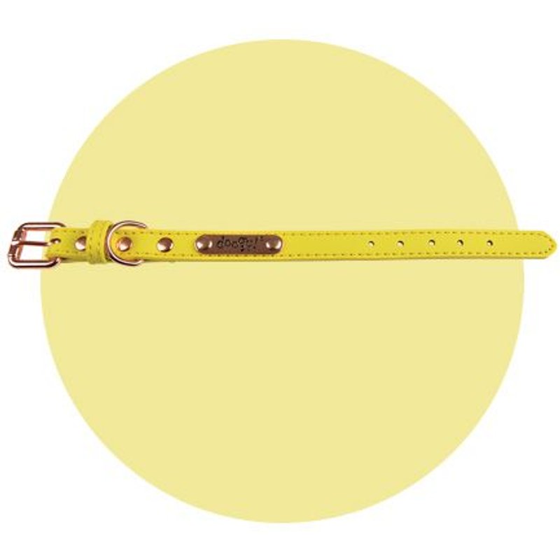 Collier Simili Summer Jaune - T35 : 26 À 32 Cm X 15 Mm