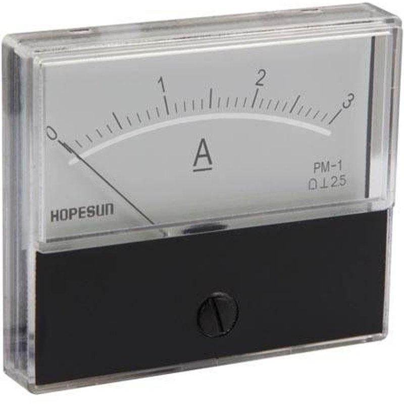 Ampèremètre analogique de tableau 3A cc / 70 x 60mm