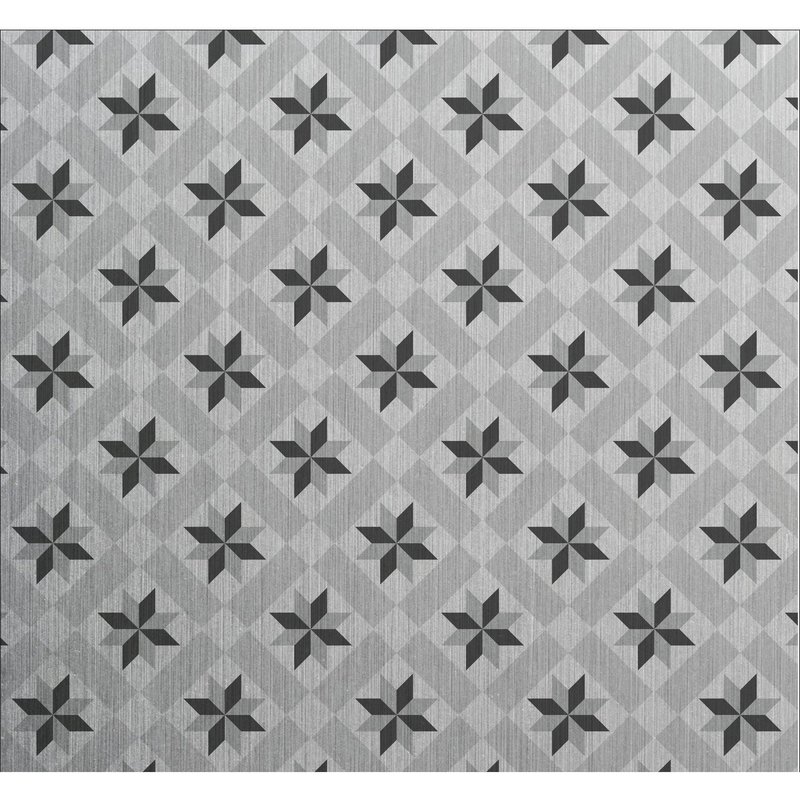 Crédence Adhésive En Aluminium Carreaux - L. 70 X L. 60 Cm - Gris