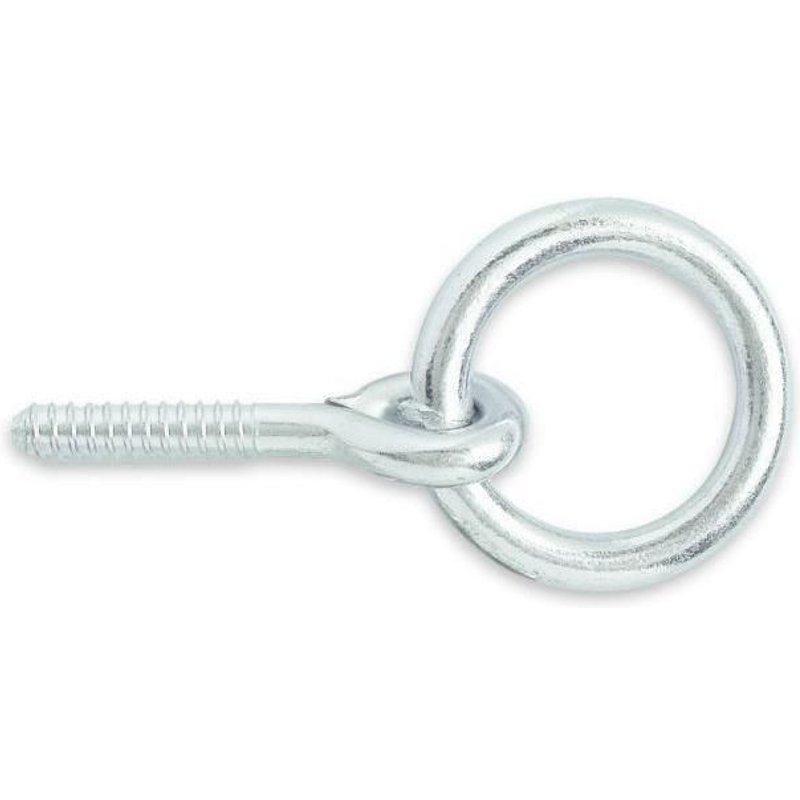 Anneau d'ecurie a vis - Acier zingue M10 - O 50 x 55 mm - Aucune