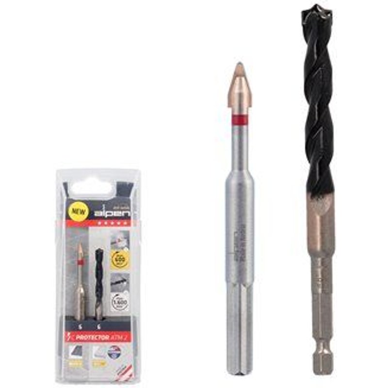 Foret à porcelaine très dure Alpen Ø 6 mm. Kit 2 embouts