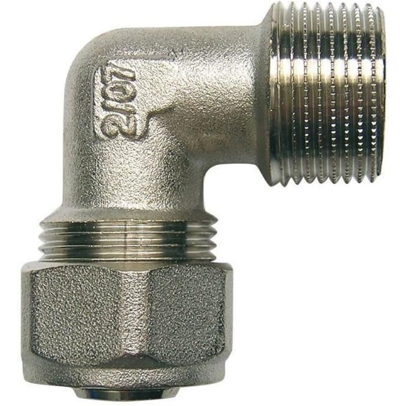 SOMATHERM Raccord a Compression Multicouche - Coude Male - O16 Filetage 1-2 -