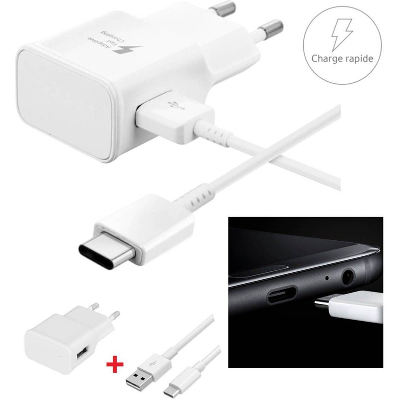 Chargeur pour SAMSUNG GALAXY A50 S10 S10e S10+ S8 S8+ S9 + Câble USB Type C