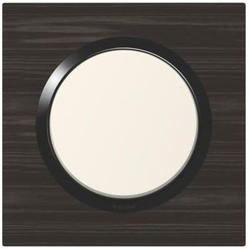 Plaque carrée dooxie 1 poste finition effet bois ébène