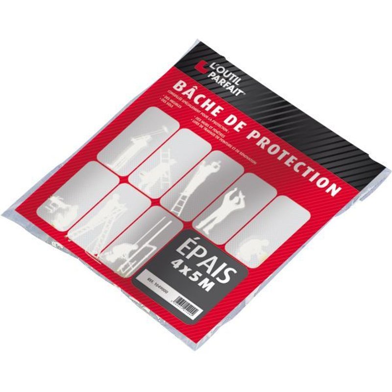 Bâche de protection épaisse type 20 m² 4 x 5 m - l'outil parfait