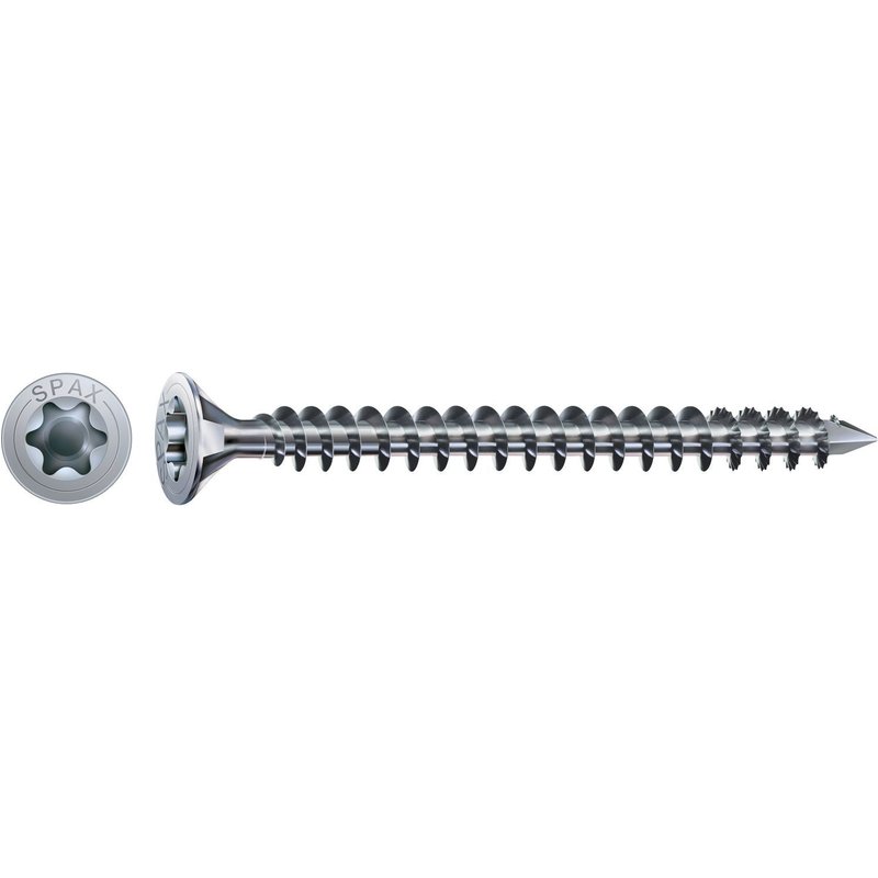 Spax Vis de la construction bois, 8,0 x 300mm, 50 unités, Filetage total, Tête fraisée, T-STAR plus T40, Pointe CUT, WIROX - 1201010803005