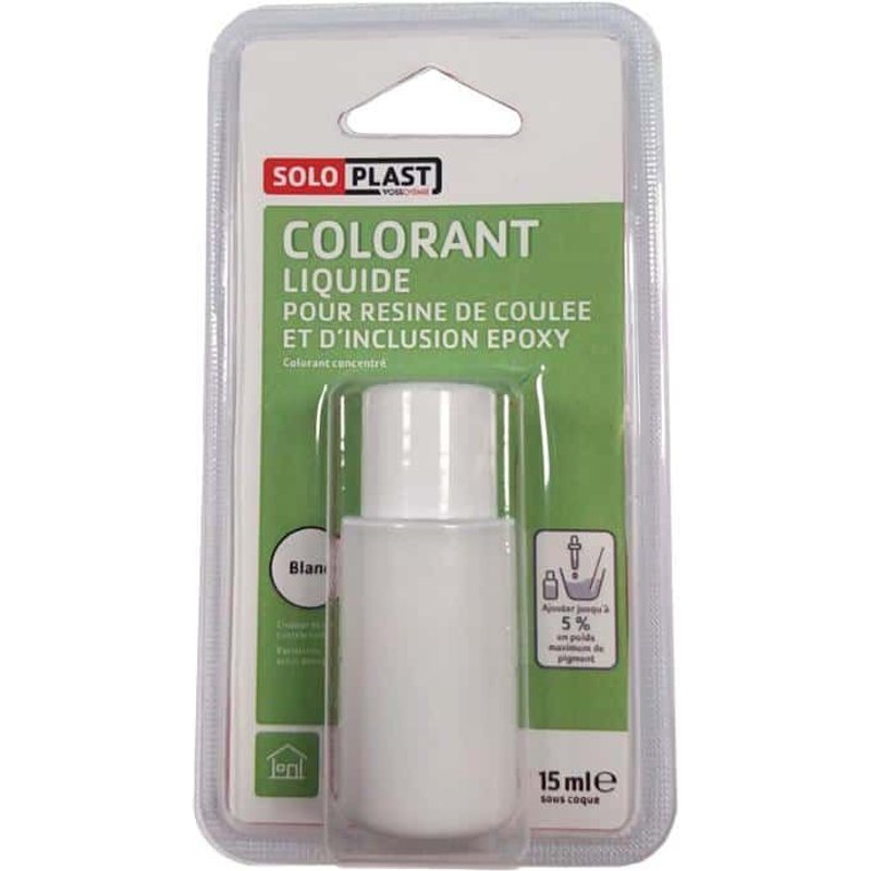 Liquide colorant pour résine SOLOPLAST 15ml blanc