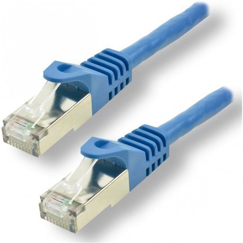 MCL - Cordon de raccordement - RJ-45 (M) pour RJ-45 (M) - 50 cm - 6.2 mm - SFTP - CAT 7 - sans halogène, moulé, sans crochet - bleu