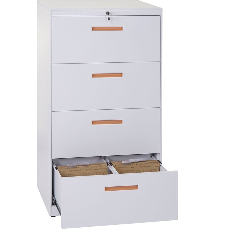 Meuble Pour Dossiers Suspendus Boston A10, Acier 132x76x46 Cm, Blanc