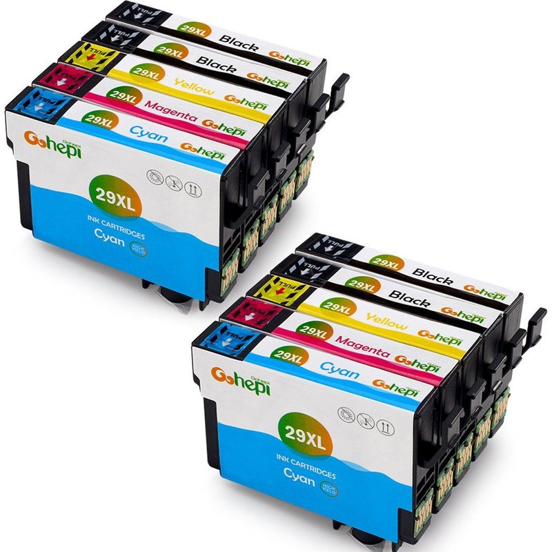 Gohepi 29XL Compatible pour Cartouches Epson 29XL 29, 4 Noir/2 Cyan/2 Magenta/2 Jaune Pack de 10 Travailler avec Epson XP-342 XP-