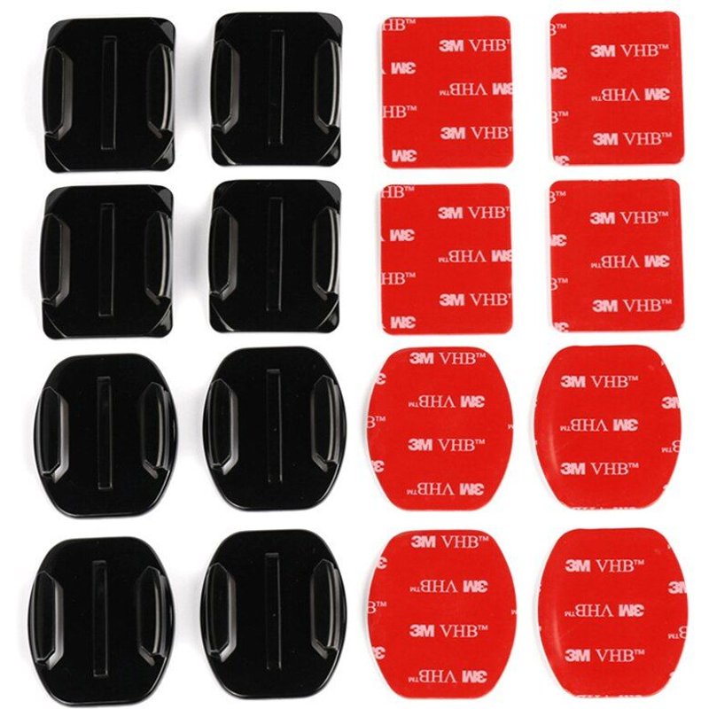 4 pièces Plat Incurvé Support 4 pièces Adhésif pour GoPro Hero 7 6 5 4 3 Xiaomi yi 4 K Lite SJCAM Sj4000 EKEN H9 Accessoires de Caméra D'action