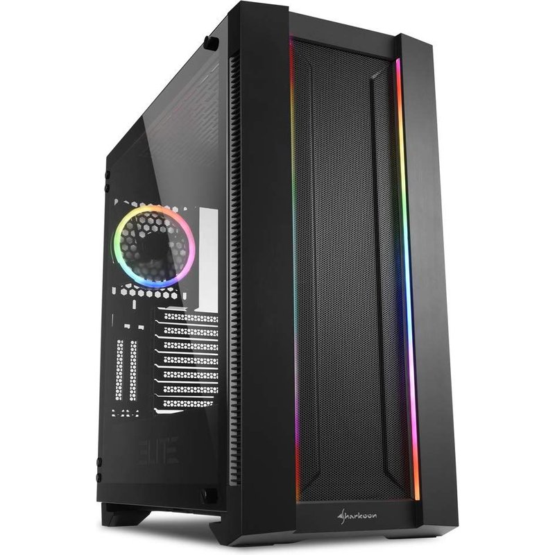 Boitier PC Moyen Tour ATX Sharkoon Elite Shark CA200M RGB avec panneau vitré - Noir