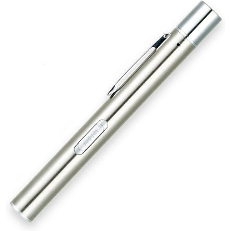 Silver Lampe de poche LED portable, lampe de travail, stylo de premiers soins médicaux, lampe torche, vue pupille, lumière de stylo de gorge ""Nipseyteko