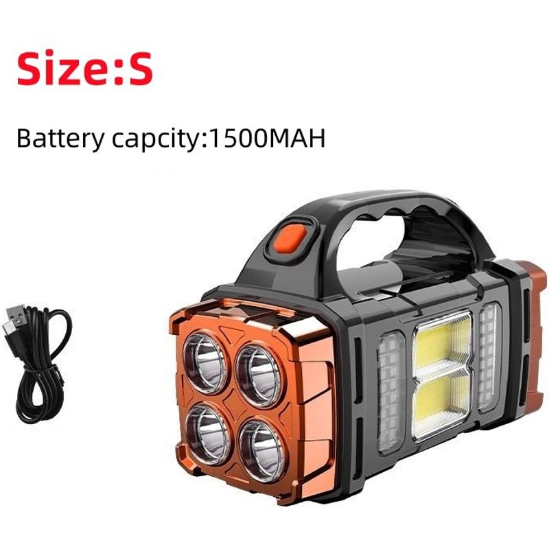 Yellow S Lampe de poche LED solaire injuste portable, lampes de travail COB, USB aste, déterminer 4 modes d'éclairage, torche solaire extérieure ""Nipseyteko
