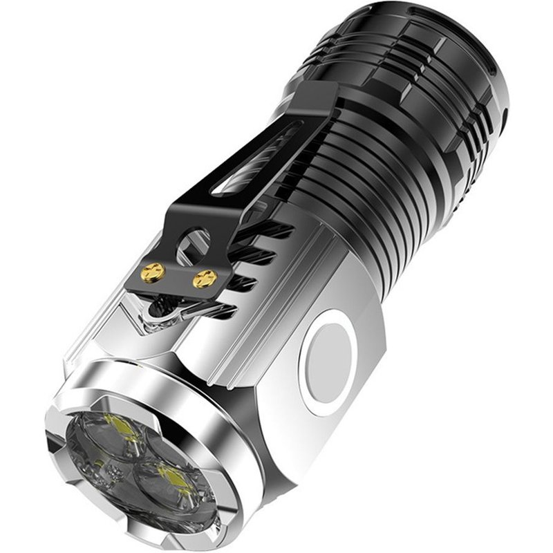 Gradient Silver Lampe de poche monstre à trois yeux, équipement de camping, clip ABS LED, aimant de bain, éclairage portable, lampe de poche extérieure, absorbe ouissement ""Nipseyteko