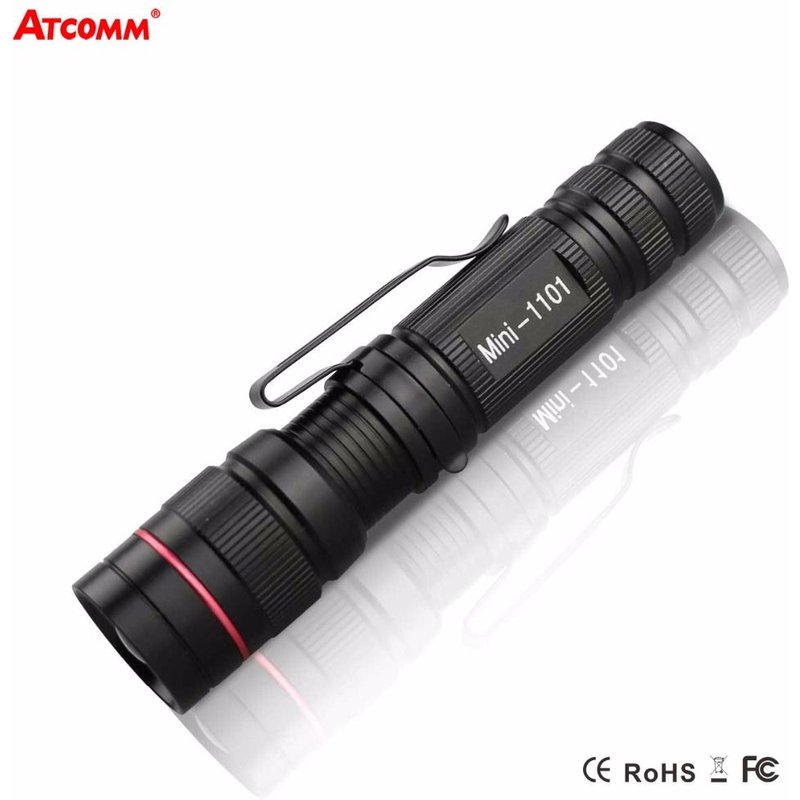 Black Mini lampe de poche LED portable, torche à diode DulLED, éclairage de secours extérieur, batterie AA, étanche IP65, Q5, 800 lumens ""Nipseyteko