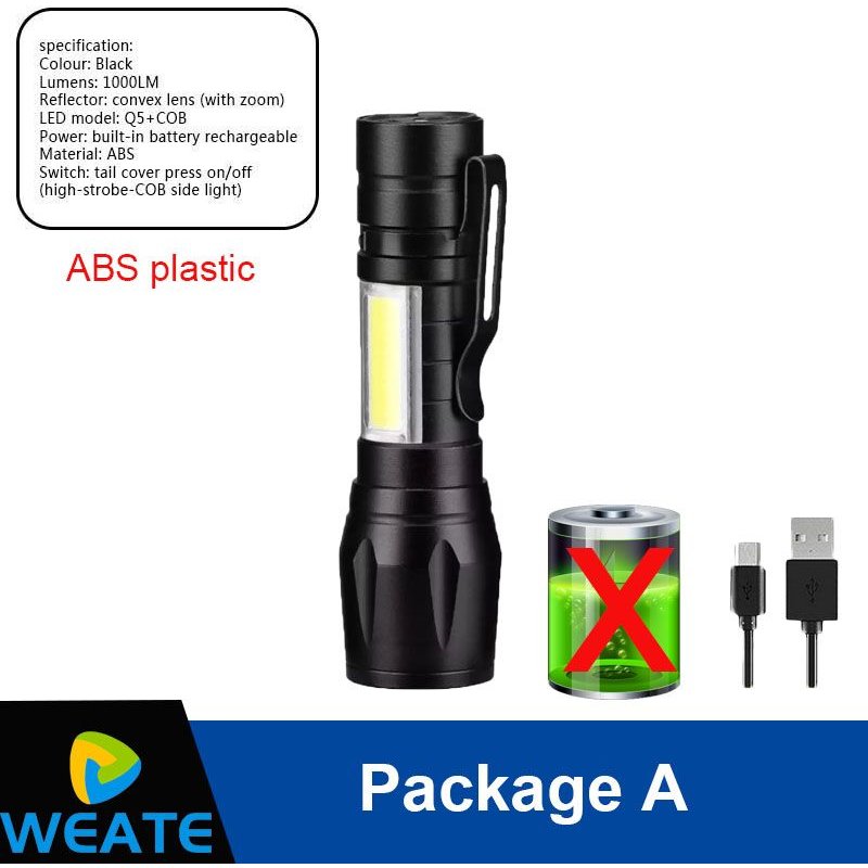 package A Lampe de poche LED n'aime aste portable XP-G Q5 Flash Light Torch Lantern 3 Modes d'éclairage Lampe de camping Mini lampe de poche LED ""Nipseyteko