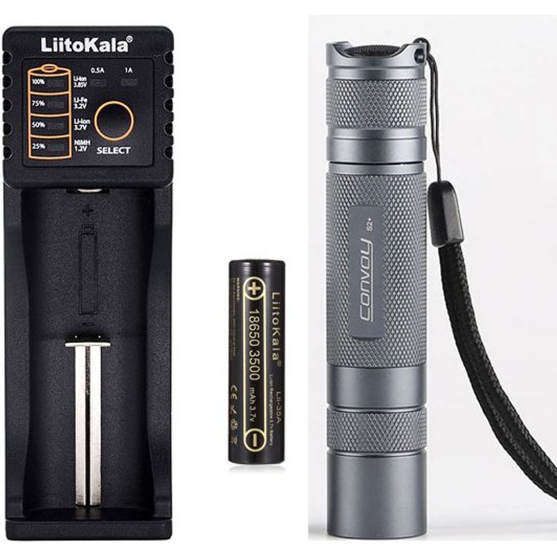 Gray package 3 SST20 4000K Convoy ltPlus-Lampe de poche LED portable avec Sh192.SST20, 12 groupes, modes de commutation, extérieur, camping, randonnée, torches, lanterne ""Nipseyteko