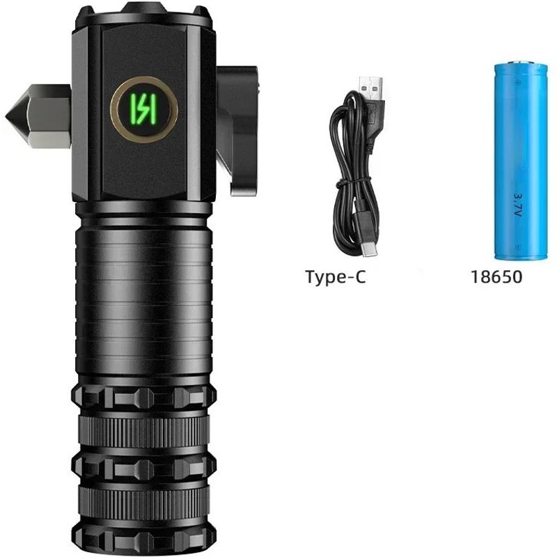 Long-18650 1PCS Lampe de poche à 3 LED pour la randonnée et le camping, torche en alliage, aste par USB, étanche IP68, aimant, haute qualité, 18350 offense ""Nipseyteko