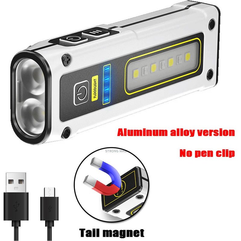 No pen clip 5PCS Lampe de poche multifonction portable STD01 2Xaf + COB LED Mini torche LED TYPE-C lampe de travail aste avec pince à stylo magnétique ""Nipseyteko