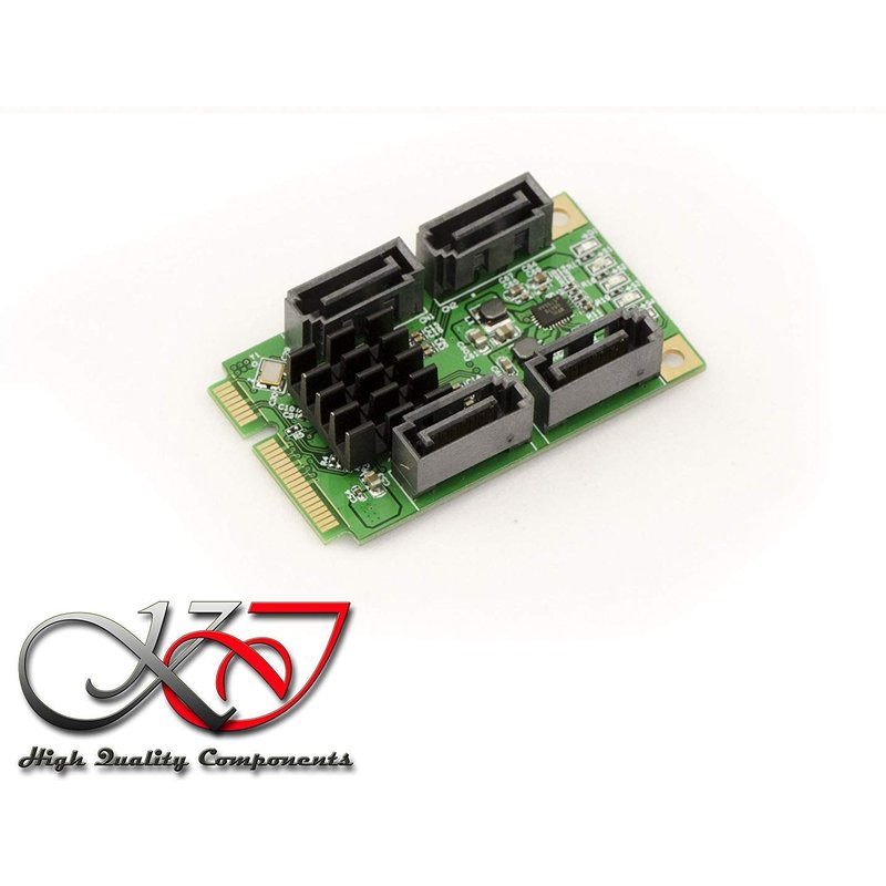 KALEA-INFORMATIQUE © - Carte Controleur Mini PCI EXPRESS (MiniPCIE) - 4 PORTS SATA 3.0 6G - CHIPSET MARVELL