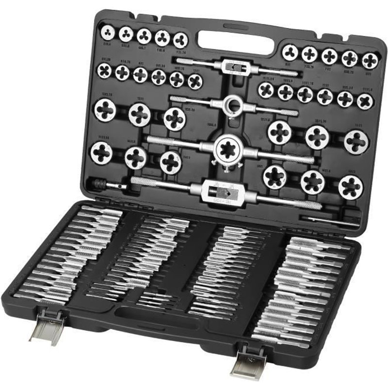 VEVOR Coffret Tarauds et Filières Kit Taraudage Filetage Métrique 110PCS M2-M18