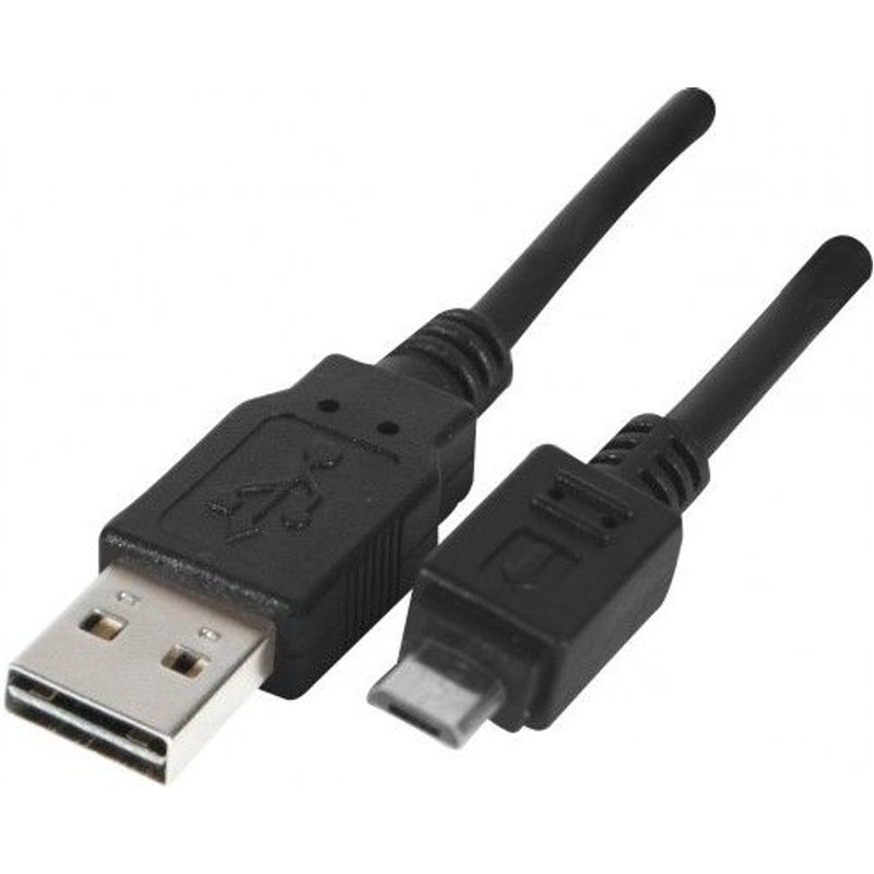 Cordon usb 2.0 a reversible / micro b noir 2,0 m