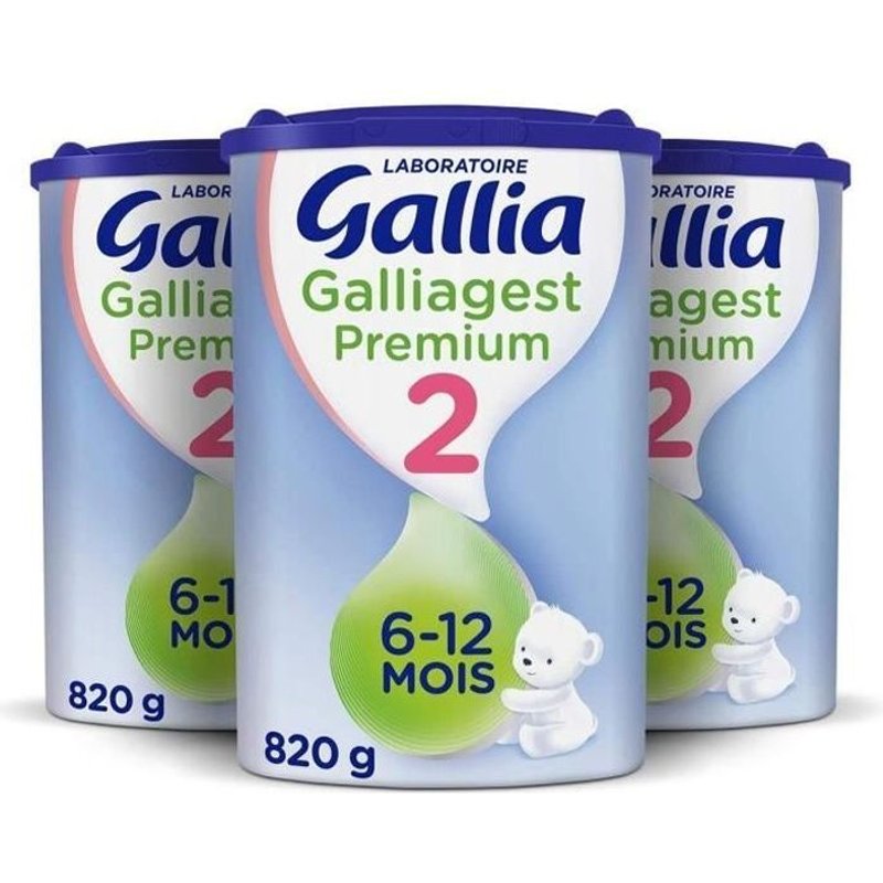 Laboratoire Gallia Galliagest 2, Lait En Poudre Pour Bébé, De 6 À 12 Mois, 820g (Packx3)
